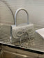 GIRLS SILVER HANDBAG WITH BOWKNOT DETAIL FASSHIONABLE HAND OR SHOULDER BAG FOR WEDDING BIRTHDAY