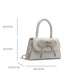 GIRLS SILVER HANDBAG WITH BOWKNOT DETAIL FASSHIONABLE HAND OR SHOULDER BAG FOR WEDDING BIRTHDAY