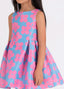 GIRLS UME AYAME PRINT DRESS WITH BLUE BOW HEADBAND SET