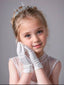 GIRLS WHITE SATIN PRINCESS GLOVES FOR FIRST COMMUNION BIRTHDAY WEDDING ACCESSORY