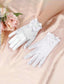 GIRLS WHITE SATIN BOW GLOVES FOR WEDDING BIRTHDAY PHOTOGRAPHY FIRST COMMUNION PRINCESS ELEGANT PARTY