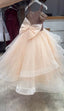 GLITTERY PINK PURPLE GOLD IRIDESCENT FABRIC TULLE SPECIAL OCCASION DRESS WITH CRYSTAL PRINCESS TIARA SET