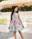 GRILS DAISY BLOSSOM BOW DRESS WITH STRIPED BOW HEADBAND