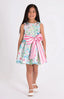 GRILS DAISY BLOSSOM BOW DRESS WITH STRIPED BOW HEADBAND