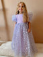 Star-Patterned Lilac Tutu Dress (Matched With A Tulle Crown In The Same Pattern)