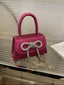 HANDBAG WITH HOT PINK BOWKNOT DETAIL GIRLS FASSHIONABLE HAND OR SHOULDER BAG FOR WEDDING BIRTHDAY