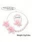 HANDMADE PEARLY FLORAL CHIFFON BRACELET NECKLACE JEWELRY 2 PIECE SET FOR BIRTHDAY WEDDING STRAGE PERFORMANCE FOR KIDS