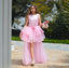 PINK BIRTHDAY SPECIAL OCCASION DRESS WITH SEQUINED FABRIC BELTED AT THE WAIST LAYERED CHIFFON DETAILS