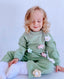 KNITTED TRACKSUIT WITH FLOWER ACCESSORIES