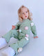 KNITTED TRACKSUIT WITH FLOWER ACCESSORIES