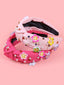 3D FLORAL HEADBAND WITH SPARKLING RHINESTONES AND PEARL EMBELLLISHMENT