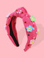 3D FLORAL HEADBAND WITH SPARKLING RHINESTONES AND PEARL EMBELLLISHMENT