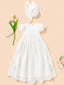 WHITE LACE EMBROIDERED BABY BAPTISM AND SPECIAL OCCASION DRESS WITH HAT