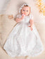 WHITE LACE EMBROIDERED BABY BAPTISM AND SPECIAL OCCASION DRESS WITH HAT