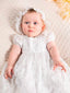 WHITE LACE EMBROIDERED BABY BAPTISM AND SPECIAL OCCASION DRESS WITH HAT