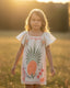 PINEAPPLE PRINT GIRLS DRESS WITH LEATHER BAG COMBINATION