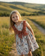 RUFFLED BOW FLORAL DRESS