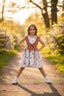 RUFFLED BOW FLORAL DRESS
