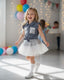 SEQUIN SKIRT AND BLOUSE SET WITH PEARL DETAIL BOW SOCKS