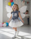 SEQUIN SKIRT AND BLOUSE SET WITH PEARL DETAIL BOW SOCKS