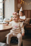3D PINK KNITTED FLORAL EMBROIDERED POLKA DOT SET