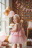 TUTU DRESS WITH LOVE THEMED EMBELLISHMENT AND FLORAL HEADBAND COMBINATION