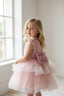 LAYERED TULLE SPECIAL OCCASION DRESS WITH SEQUIN BOW