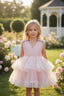LAYERED TULLE SPECIAL OCCASION DRESS WITH SEQUIN BOW