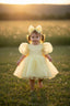 ORGANZA PUFFY ORGANZA BOW CROWN COMBINATION SPECIAL DAY PARTY DRESS