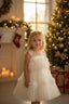 3D ROSE DETAILED WHITE DREAM BIRTHDAY WEDDING SPECIAL OCCASIONS DRESS