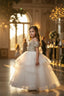 GLITTERY SILVER PRINCESS SPECIAL OCCASION DRESS AND CRYSTAL TIARA SET