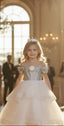 GLITTERY SILVER PRINCESS SPECIAL OCCASION DRESS AND CRYSTAL TIARA SET
