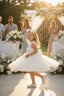 BOW BAND ACCESSORY COMBO DAISY SEQUIN TULLE SPECIAL OCCASION DRESS 6-36M