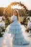 LAYERED ELEGANT GOWN FOR BIRTHDAY SPECIAL OCCASIONS WITH TIARA AND TULLE GLOVE COMBINATION CAN BE WORN WITH A LONG OR SHORT BACK DESIGN