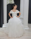 WHITE LACE TULLE DRESS WITH PEARL EMBELLISHMENTS FOR WEDDINGS  COMMUNION  AND SPECIAL OCCASIONS