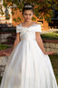 SHAWL COLLAR SPARKLING SATIN WEDDING SPECIAL OCCASION COMMUNION DRESS 2-6 YEARS