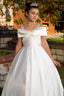 SHAWL COLLAR SPARKLING SATIN WEDDING SPECIAL OCCASION COMMUNION DRESS 2-6 YEARS