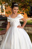 SHAWL COLLAR SPARKLING SATIN WEDDING SPECIAL OCCASION COMMUNION DRESS 2-6 YEARS