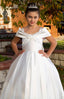 SHAWL COLLAR SPARKLING SATIN WEDDING SPECIAL OCCASION COMMUNION DRESS 2-6 YEARS