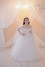MADONNA COLLAR DETAIL 3D FLORAL DETAIL RELIGIOUS CEREMONY SPECIAL OCCASION DRESS