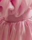 3D FLOWER DETAILED STRAPLESS NECKLINE PUFFY SATIN ORGANZA PRINCESS DRESS