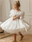 3D FLOWER DETAILED STRAPLESS NECKLINE PUFFY SATIN ORGANZA PRINCESS DRESS
