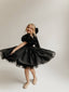 3D FLOWER DETAILED STRAPLESS NECKLINE PUFFY SATIN ORGANZA PRINCESS DRESS