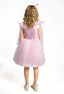 SEQUINED BODICE WITH CRYSTAL TULLE SKIRT AND ORGANZA SHOULDER TIE SPECIAL OCCASION DRESS
