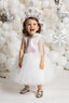 SEQUINED BODICE WITH CRYSTAL TULLE SKIRT AND ORGANZA SHOULDER TIE SPECIAL OCCASION DRESS