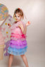 RAINBOW LAYERED COLORFUL TULLE BIRTHDAY SPECIAL OCCASION DRESS