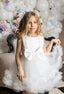 LUXURY TULLE BIRTHDAY WEDDING AND SPECIAL OCCASION DRESS WITH PEARL QUEEN CROWN – WHITE & PINK