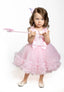 LUXURY TULLE BIRTHDAY WEDDING AND SPECIAL OCCASION DRESS WITH PEARL QUEEN CROWN – WHITE & PINK