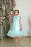LUXURY ORGANZA BOW WEDDING BIRTHDAY SPECIAL OCCASION DRESS WITH SILVER TIARA – AVAILABLE IN 4 COLORS