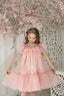LUXURY SWISS DOT TULLE WEDDING SPECIAL OCCASION  DRESS WITH SILVER CRYSTAL BOW & MATCHING HAIR ACCESSORY